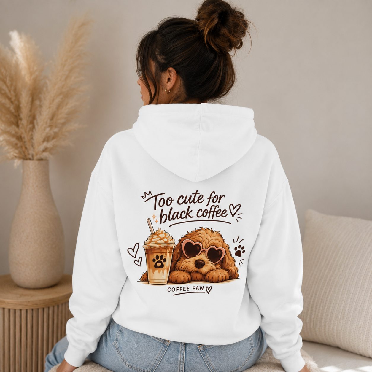 Hoodie - Coffee Paw
("Too Cute for Black Coffee")