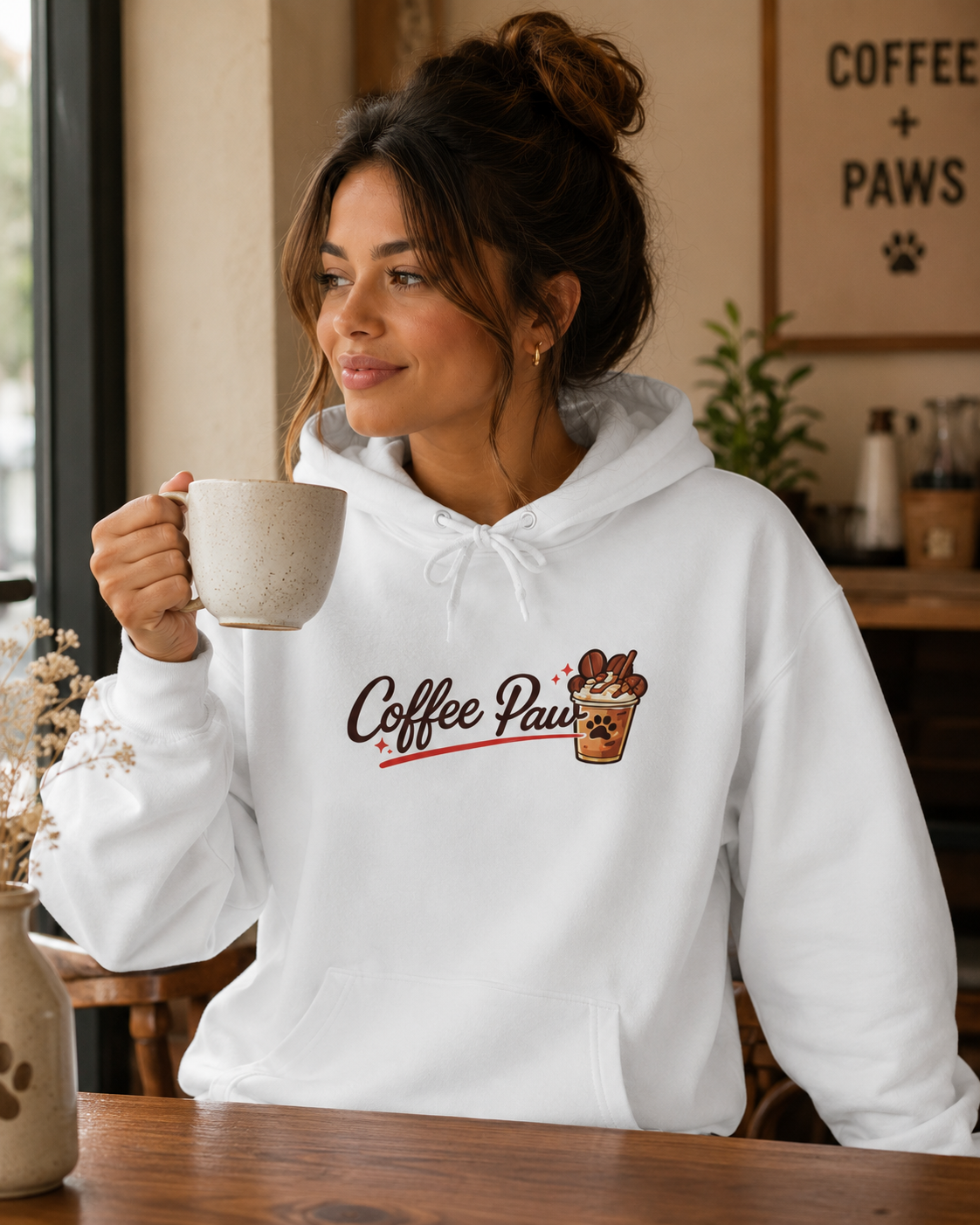 Hoodie - Coffee Paw
("Too Cute for Black Coffee")