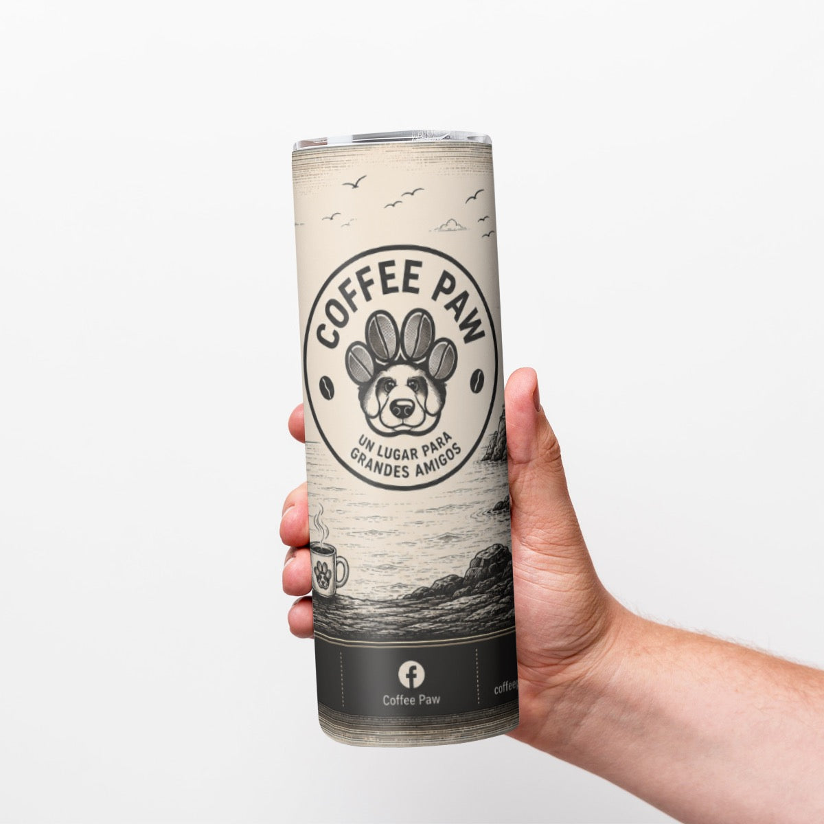Custom 20OZ Straight Cup With Sliding Lid Printed in USA