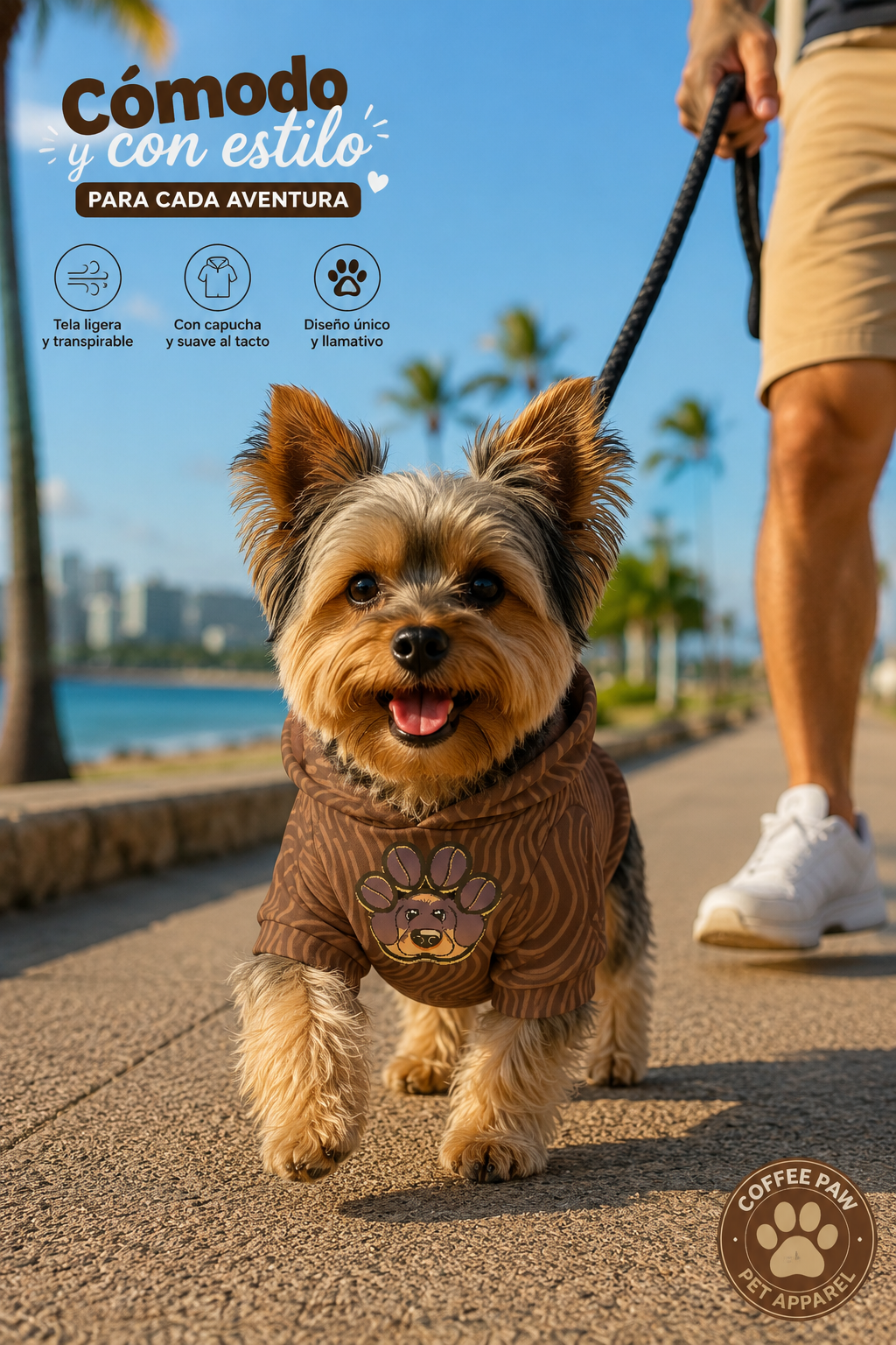 Hoodie para Perro Coffee Paw – All-Over Print