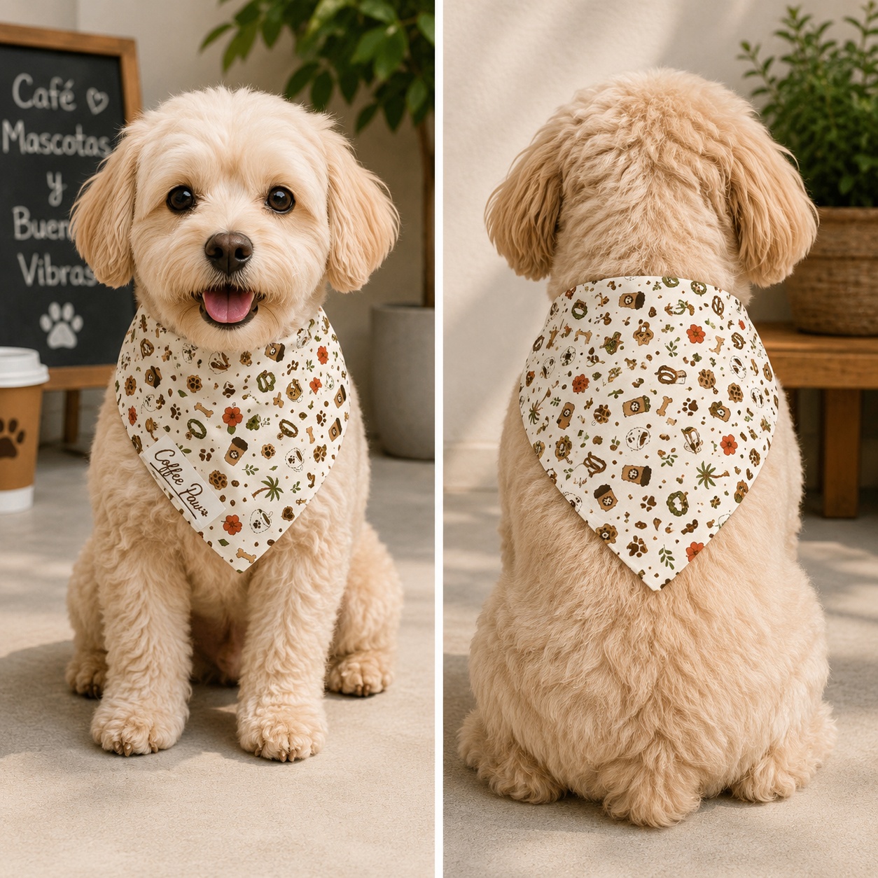 Bandana estilo Topical - Coffee Paw