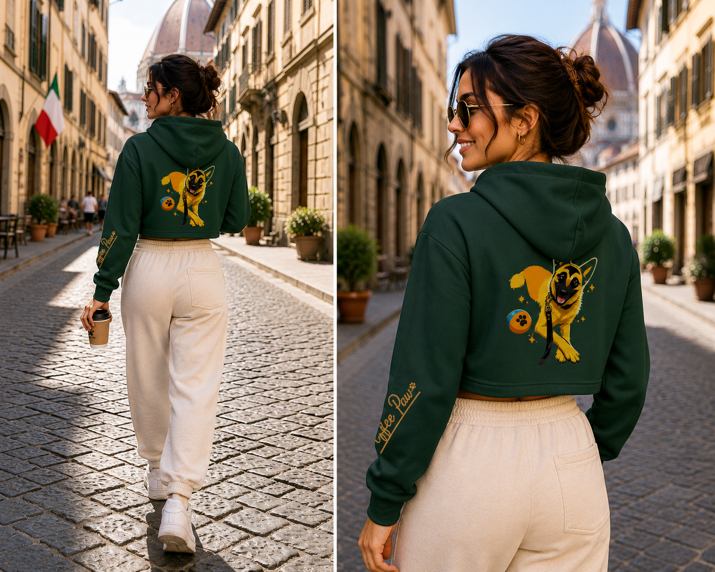 Hoodie Corto Mujer - Coffee Paw “Poco drama, mucho estilo”