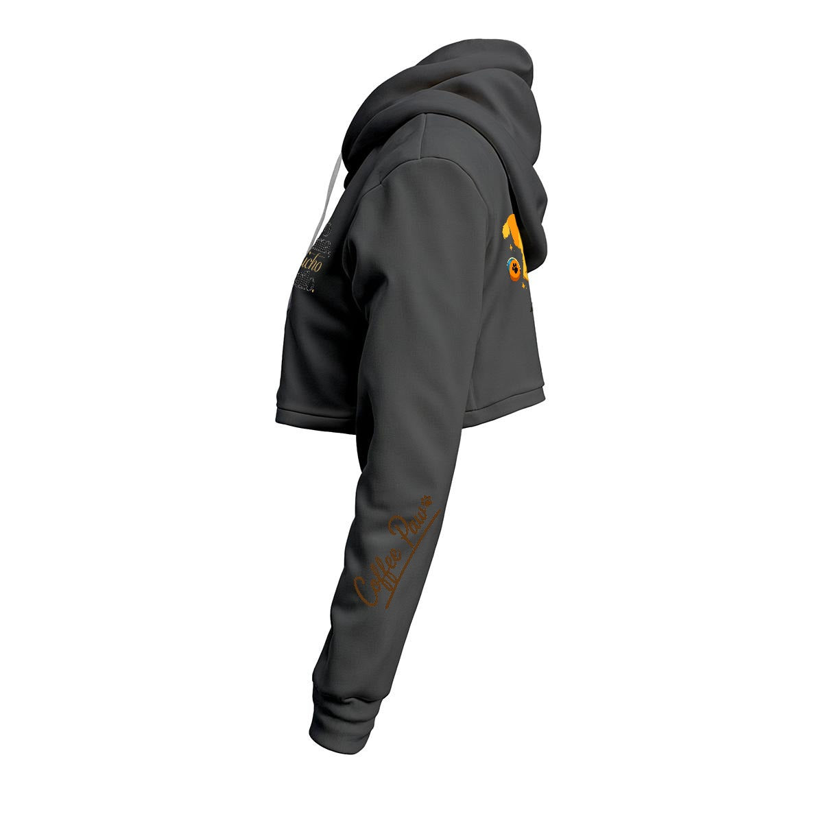 Hoodie Corto Mujer - Coffee Paw “Poco drama, mucho estilo”