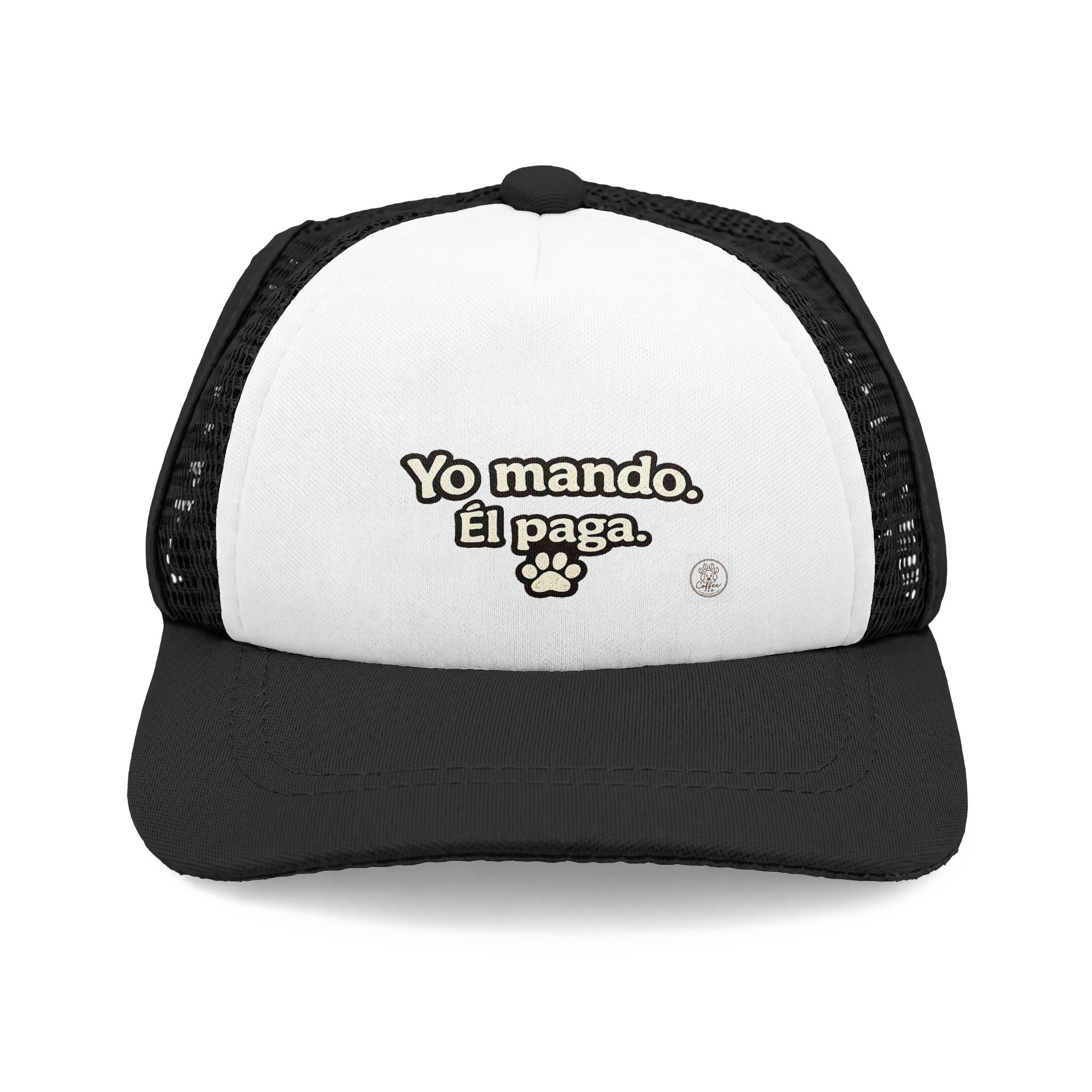 Gorra Trucker para perros “Yo Mando. Él Paga.”