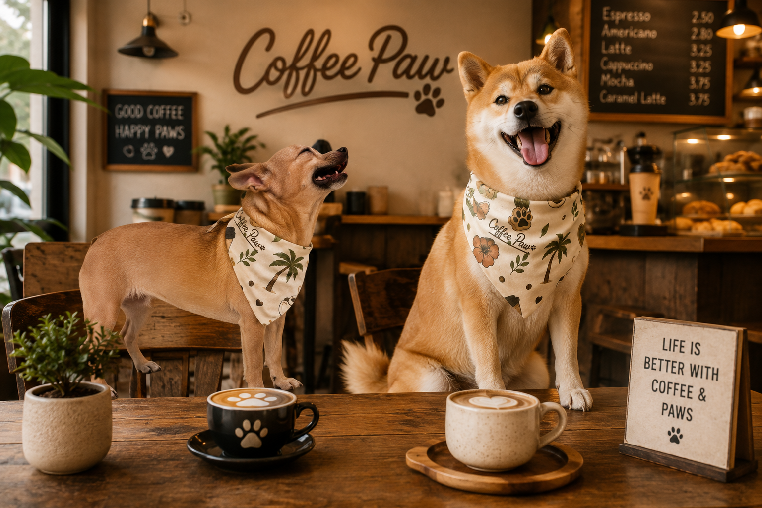 Bandana con un estilo Tropical - Coffee Paw