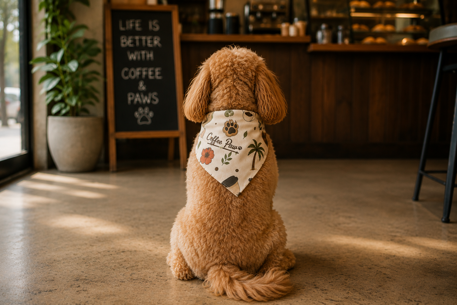 Bandana con un estilo Tropical - Coffee Paw