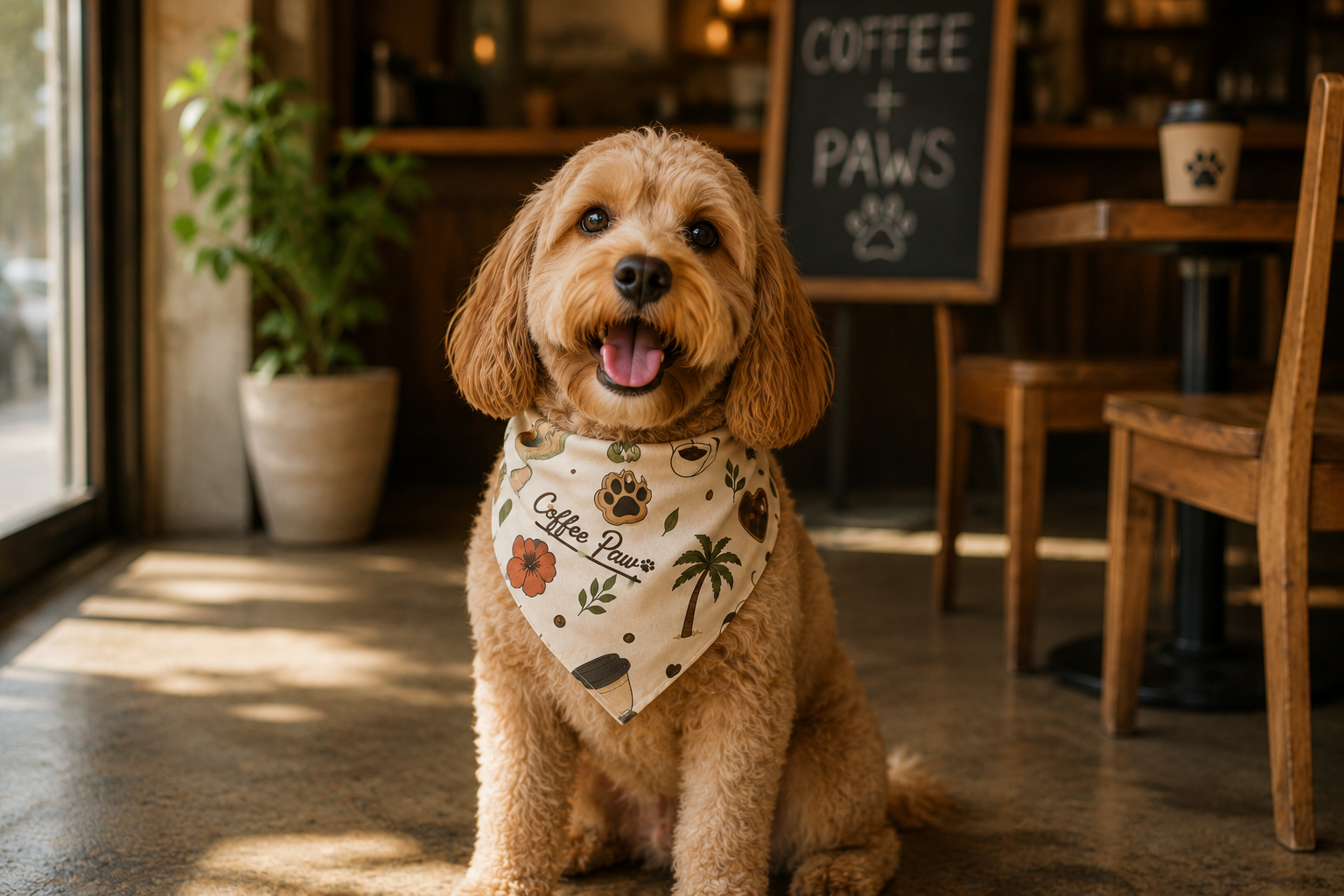 Bandana con un estilo Tropical - Coffee Paw