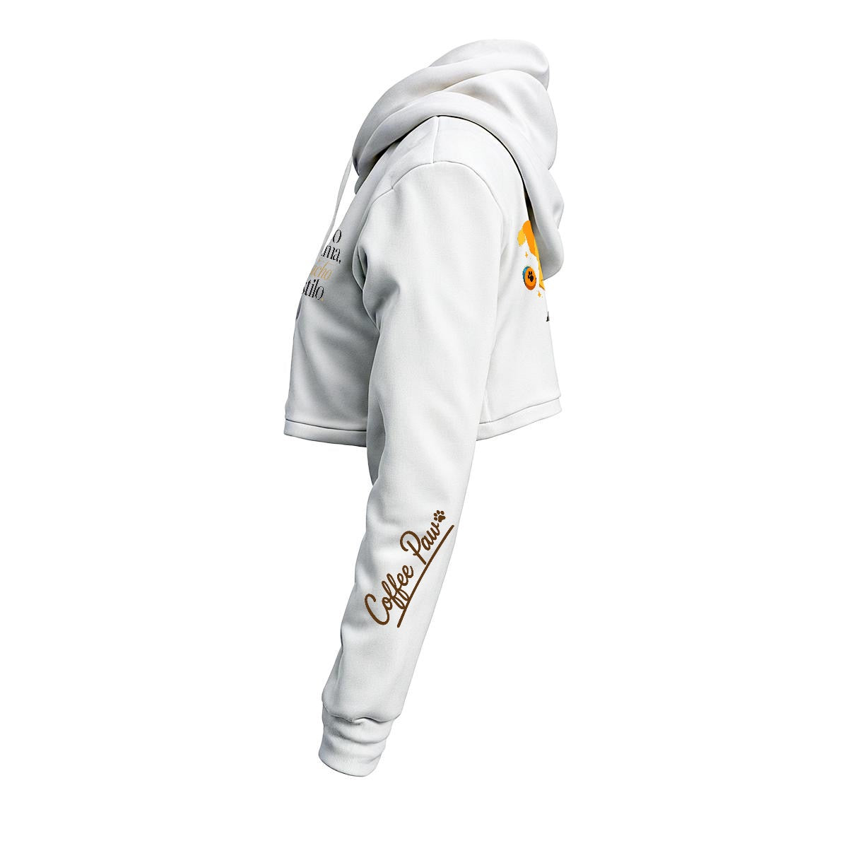 Hoodie Corto Mujer - Coffee Paw “Poco drama, mucho estilo”