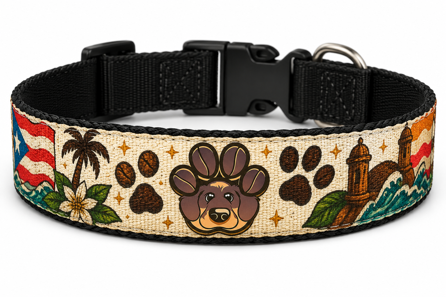 Collar Tropical Boricua Coffee Paw