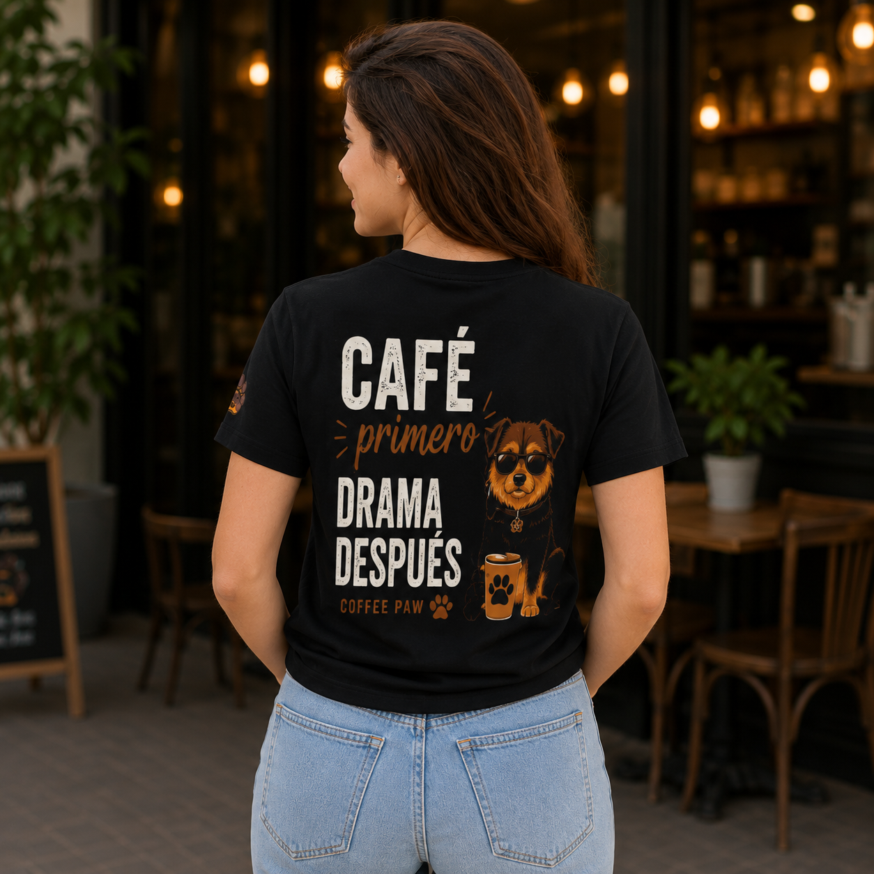 T- Shirt Unisex - Coffe Paw “Cafe Primero, Drama Después”