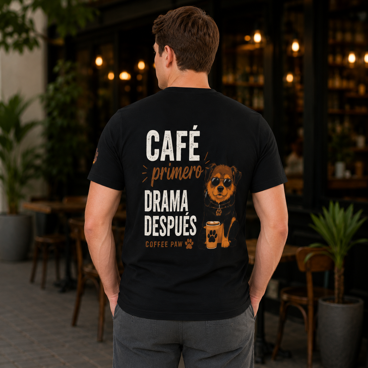 T- Shirt Unisex - Coffe Paw “Cafe Primero, Drama Después”