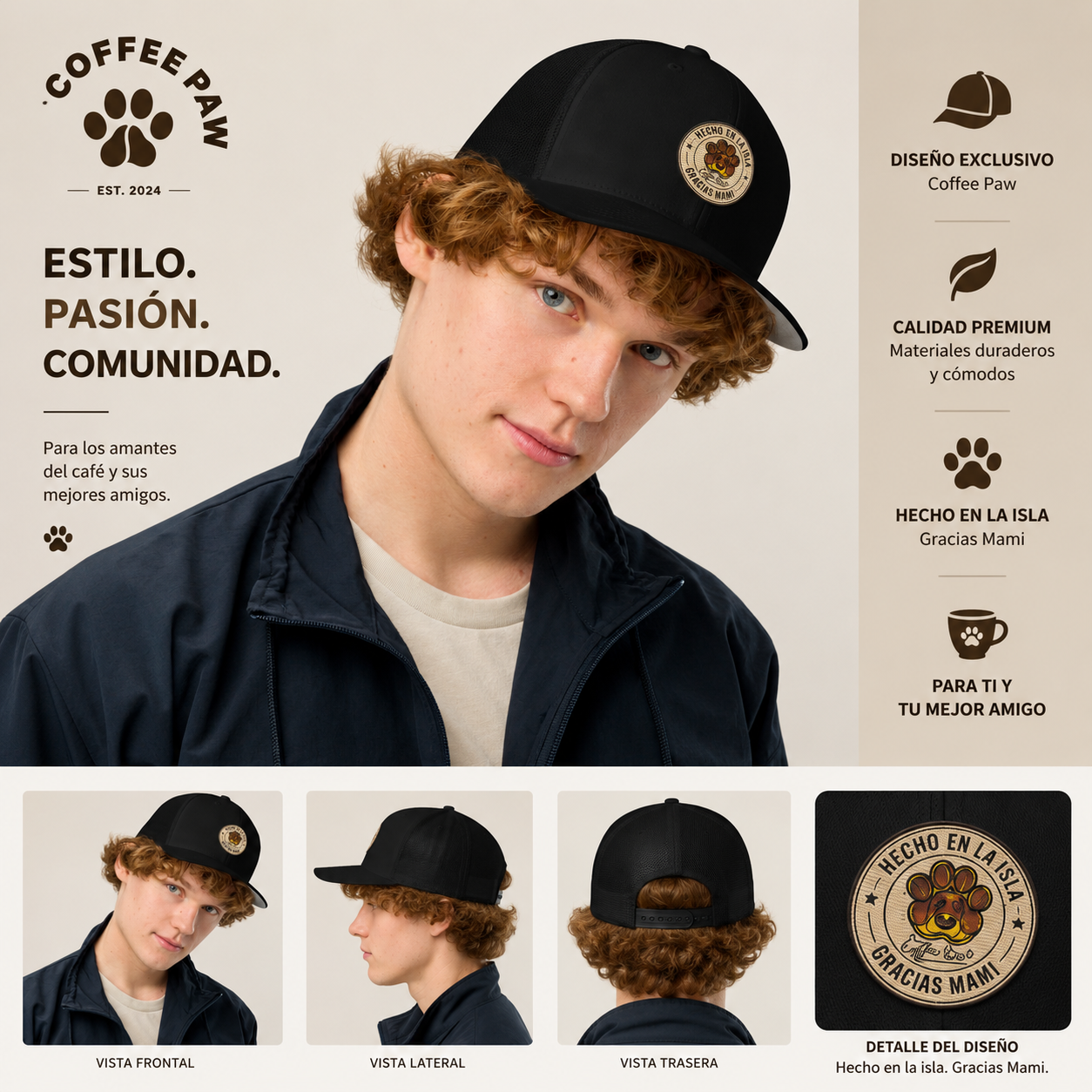 Gorra Trucker “Hecho en la isla” Gracias Mami