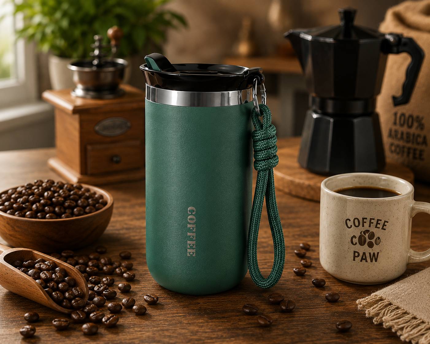 Termo Coffee Paw para Bebidas Calientes y Frías – Acero Inoxidable 304